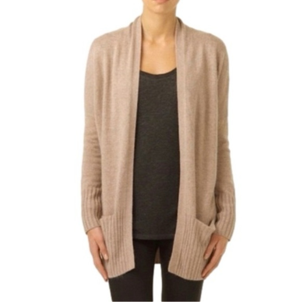 Tulua Aritzia Lenox open front cardigan with front pockets cashmere blend sz xxs